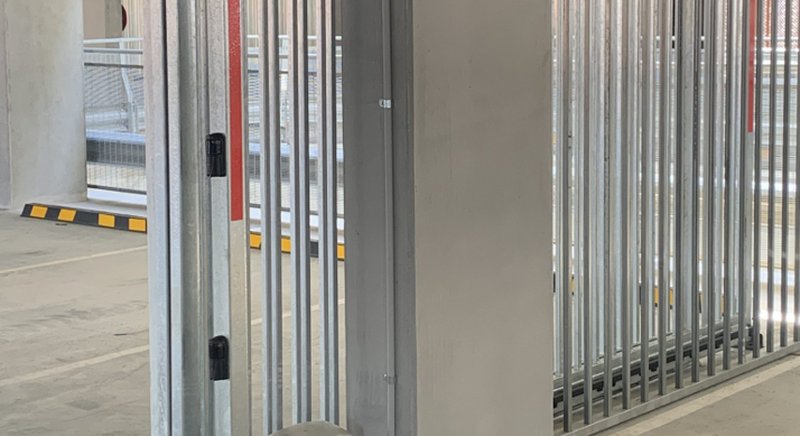 Commercial telescopic automatic sliding gate in an underground carpark, Newcastle NSW